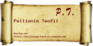 Pellionis Teofil névjegykártya